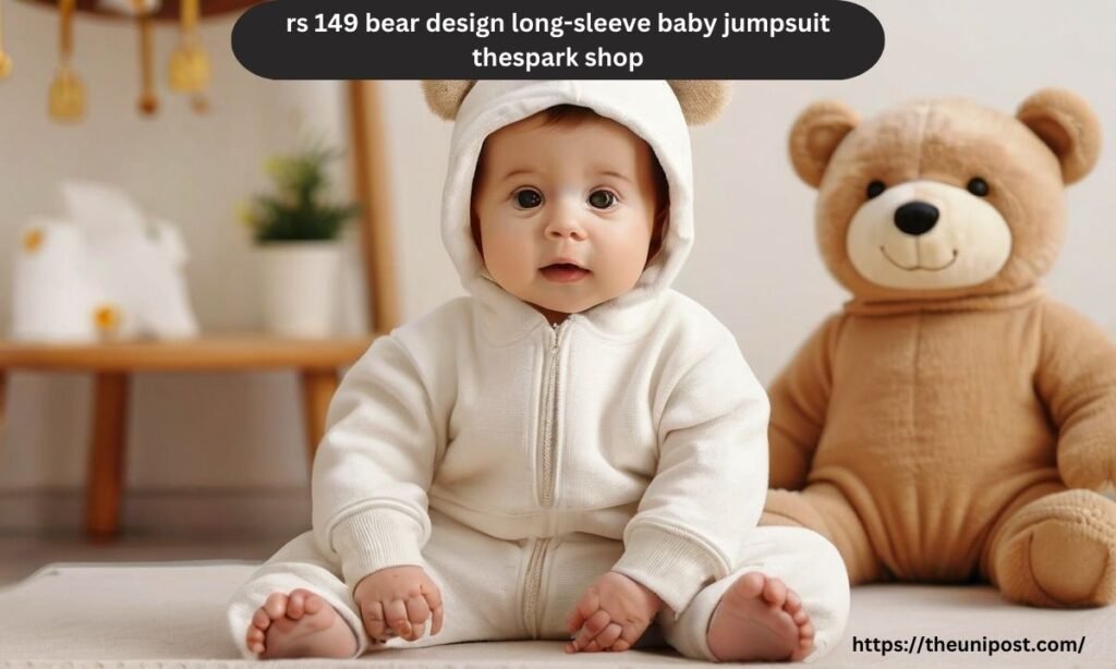 rs 149 bear design long-sleeve baby jumpsuit thespark shop (1)